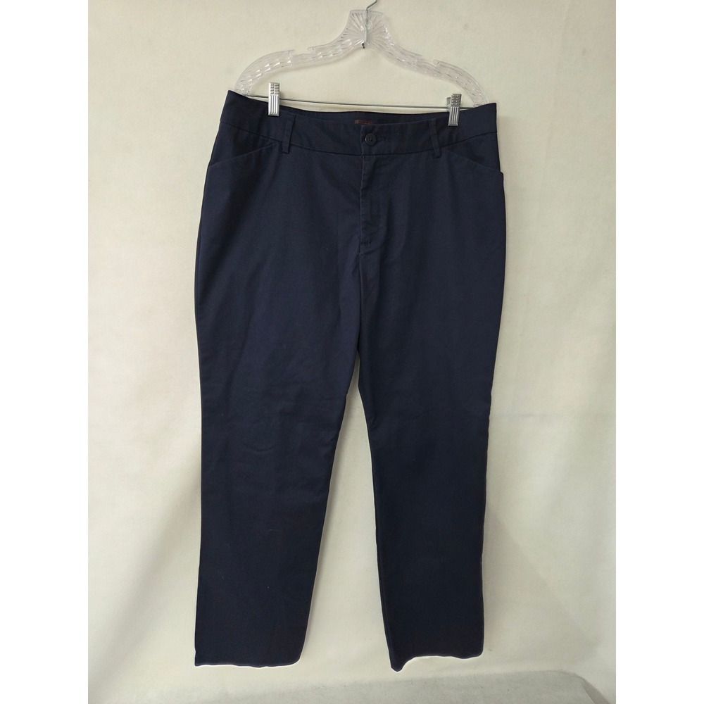 Lee Womens Navy Blue Wrinkle Free Straight Leg Chino Work Trousers Pants 16x31
